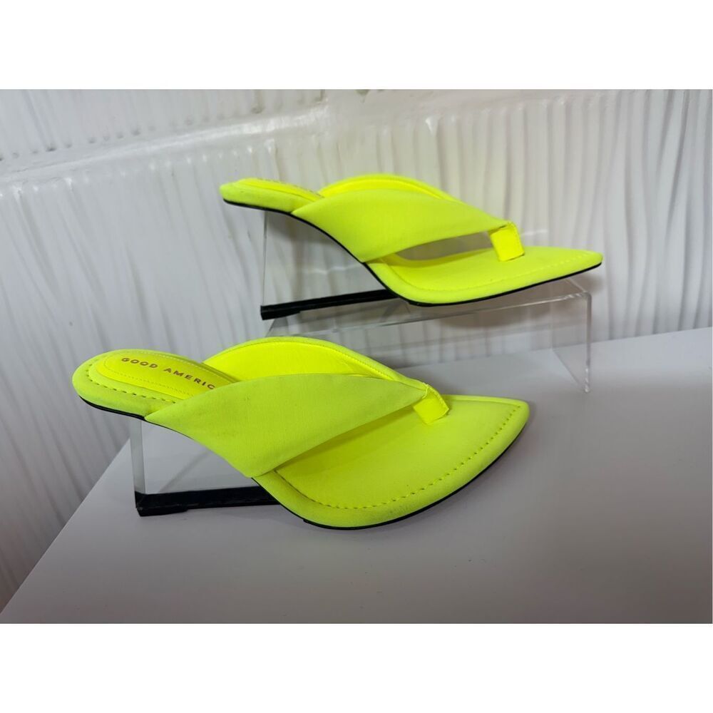 NIB Good American Clear Wedge Sandals - Picture 3 of 8